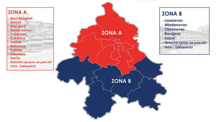 Zone gradskog prevoza u Beogradu