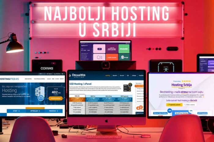 Najbolji hosting u Srbiji prikazan na ekranima računara