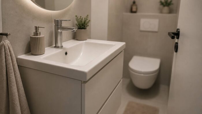 Lavabo sa ormaricem u malom kupatilu