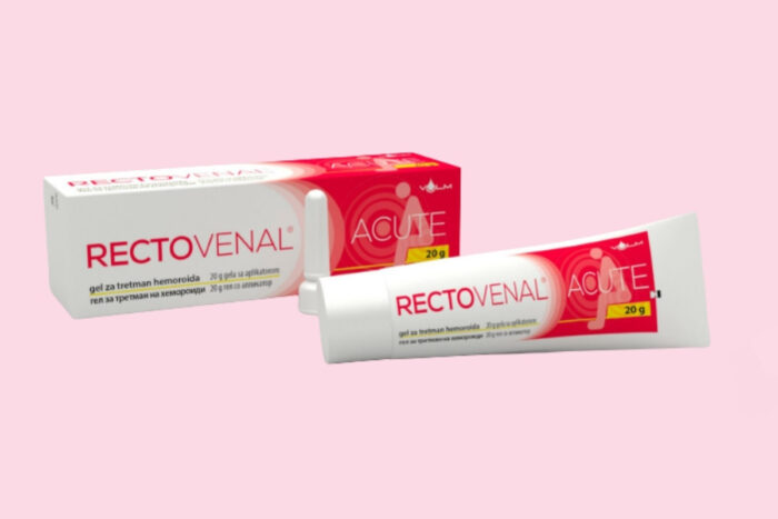 rectovenal acute na roze pozadini